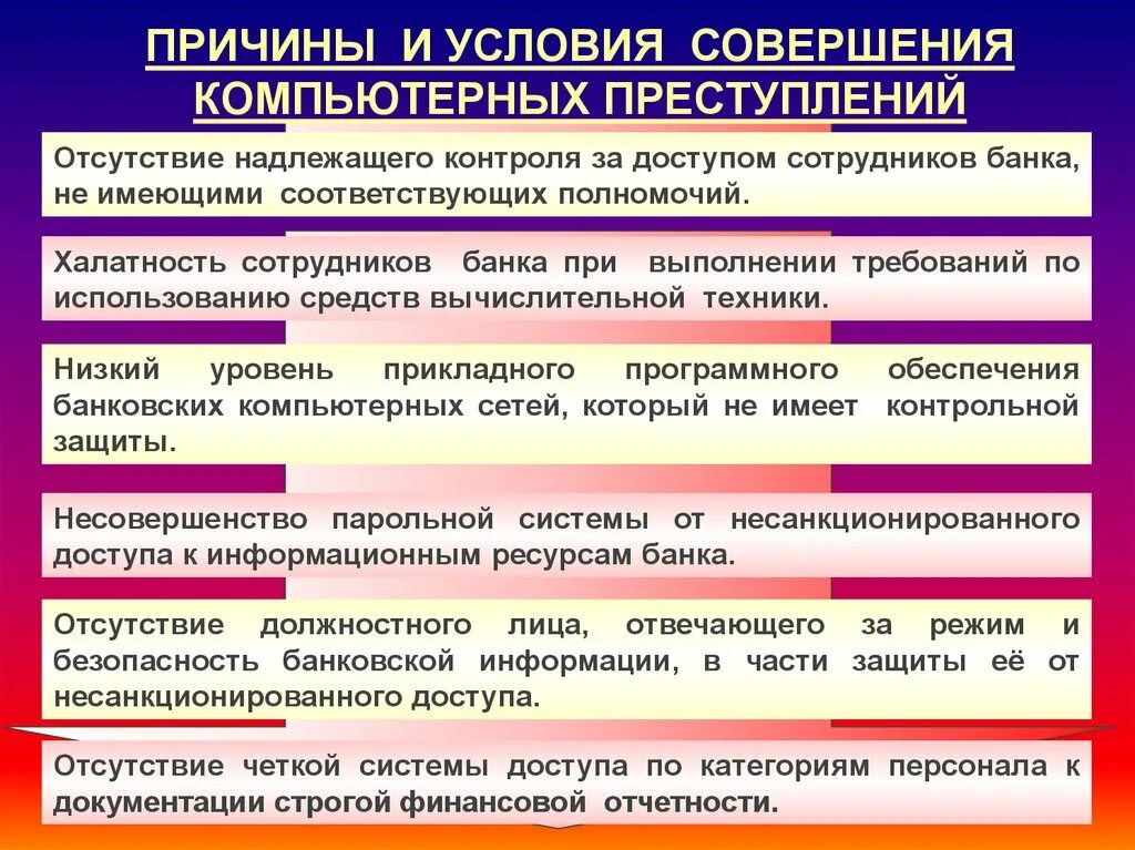 Причины совершения преступлений. Причины совершения компьютерных преступлений:. Причины и условия совершения правонарушений.