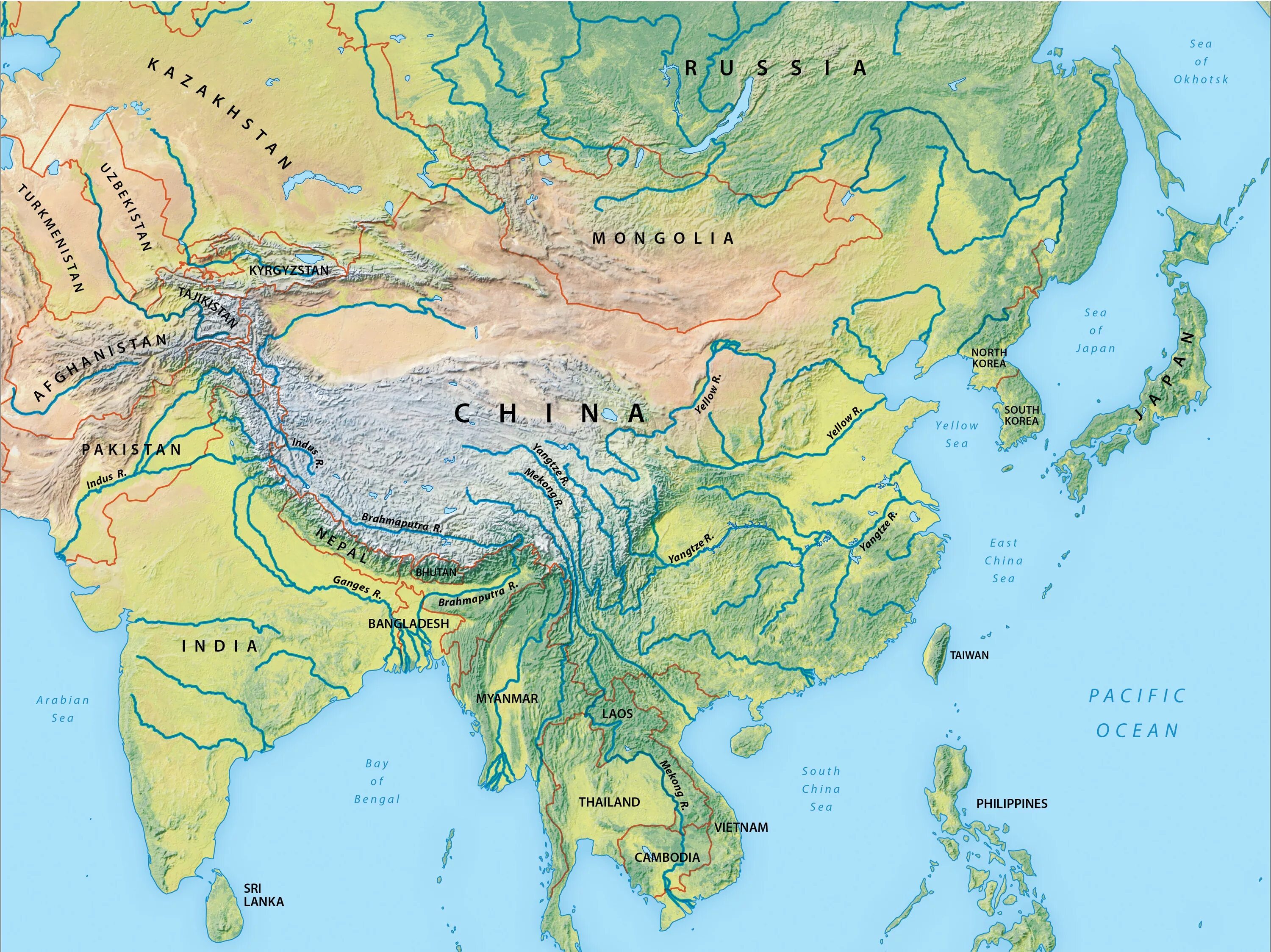 Реки Азии на карте. Крупнейшие реки Азии на карте. Реки зарубежной Азии. Зарубежная Азия реки и озера на карте. Назовите реки азии