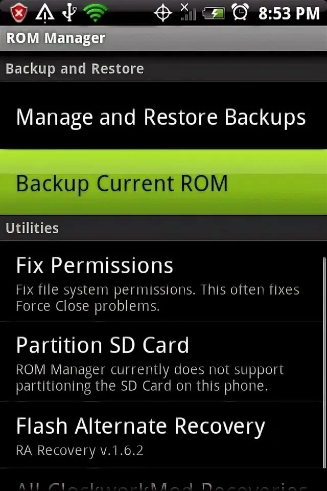 3. Rom backup. Captains rom настройка. Rom manager server error screenshot. Rom backup.