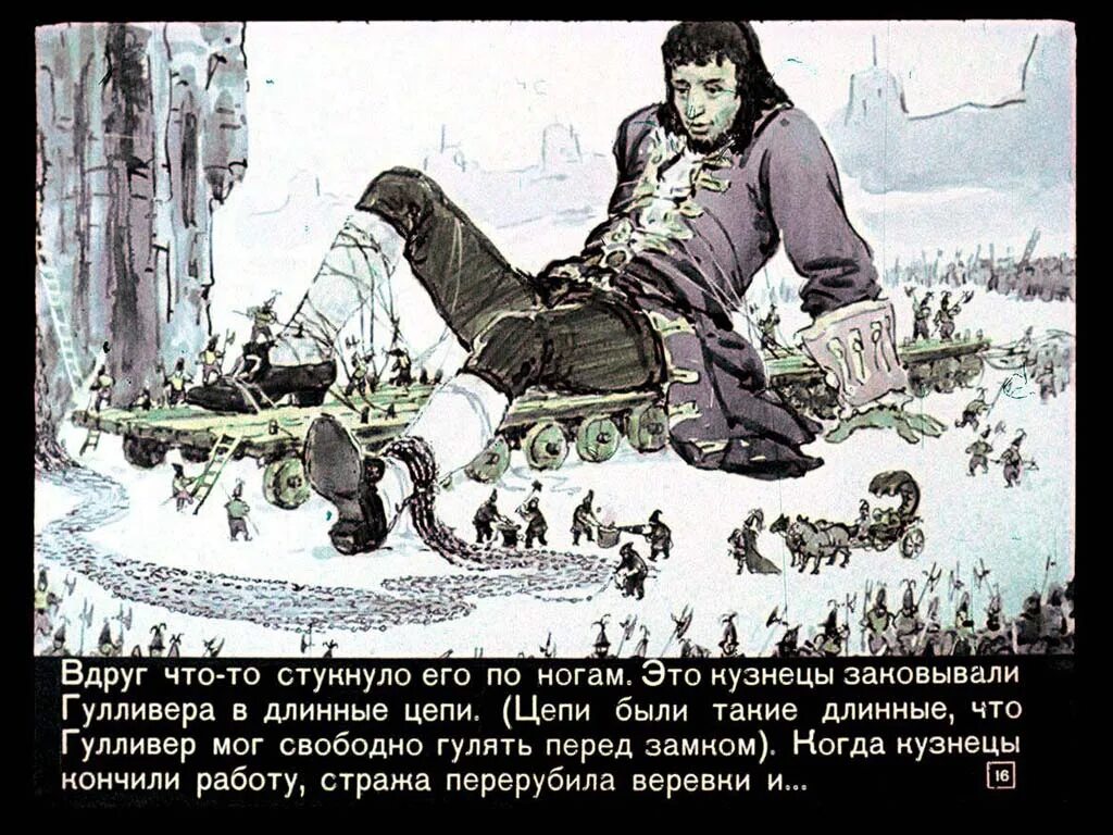 О каком приключении гулливера рассказал. Путешествия Гулливера в Лилипутию 4 класс. Диафильм Джонатан Свифт «путешествие Гулливера". Диафильм приключения Гулливера в стране лилипутов. Диафильм путешествие Гулливера.