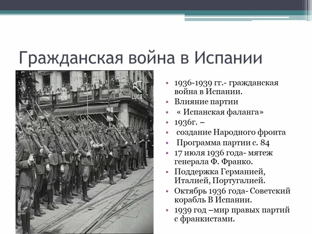 1939 год какого события. Ход военных действий гражданской войны в Испании.