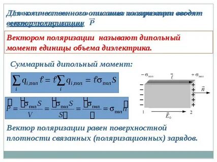 Вектор поляризации электрического поля