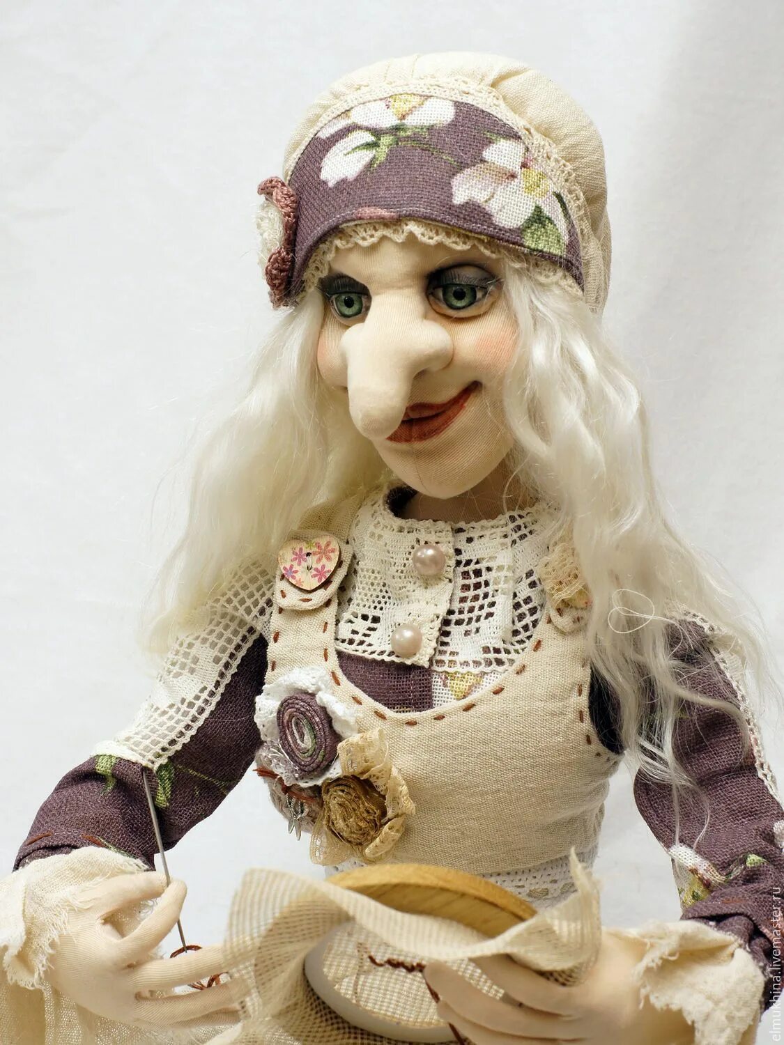 Кукла баба Яга Baba Yaga. Текстильная кукла баба Яга. Обереговая кукла баба Яга.
