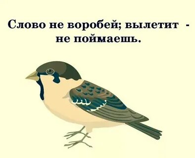 1 не воробей вылетит не поймаешь