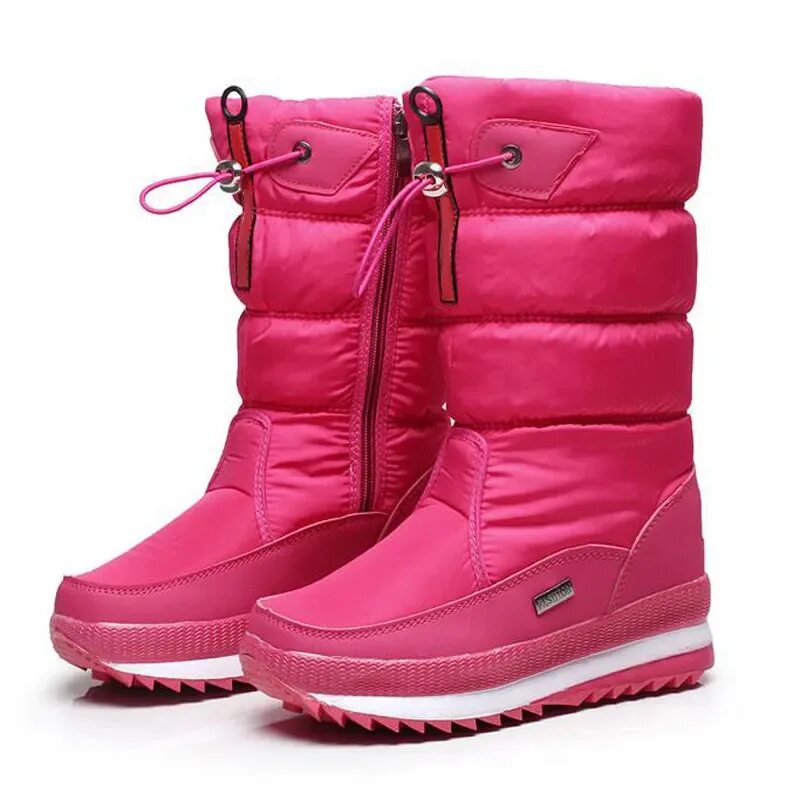 Зимняя обувь. Snow Boots женские. Зимние ботинки женские водонепроницаемые Botas mujer;. Ботинки женские зимние на платформе. Розовые сапоги женские зимние.