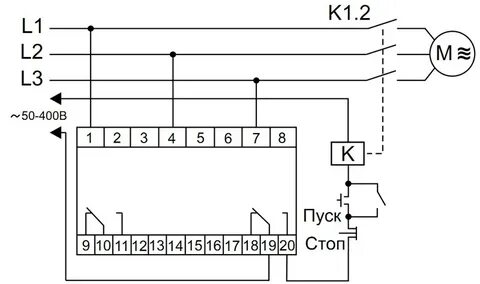 Схема реле контроля фаз