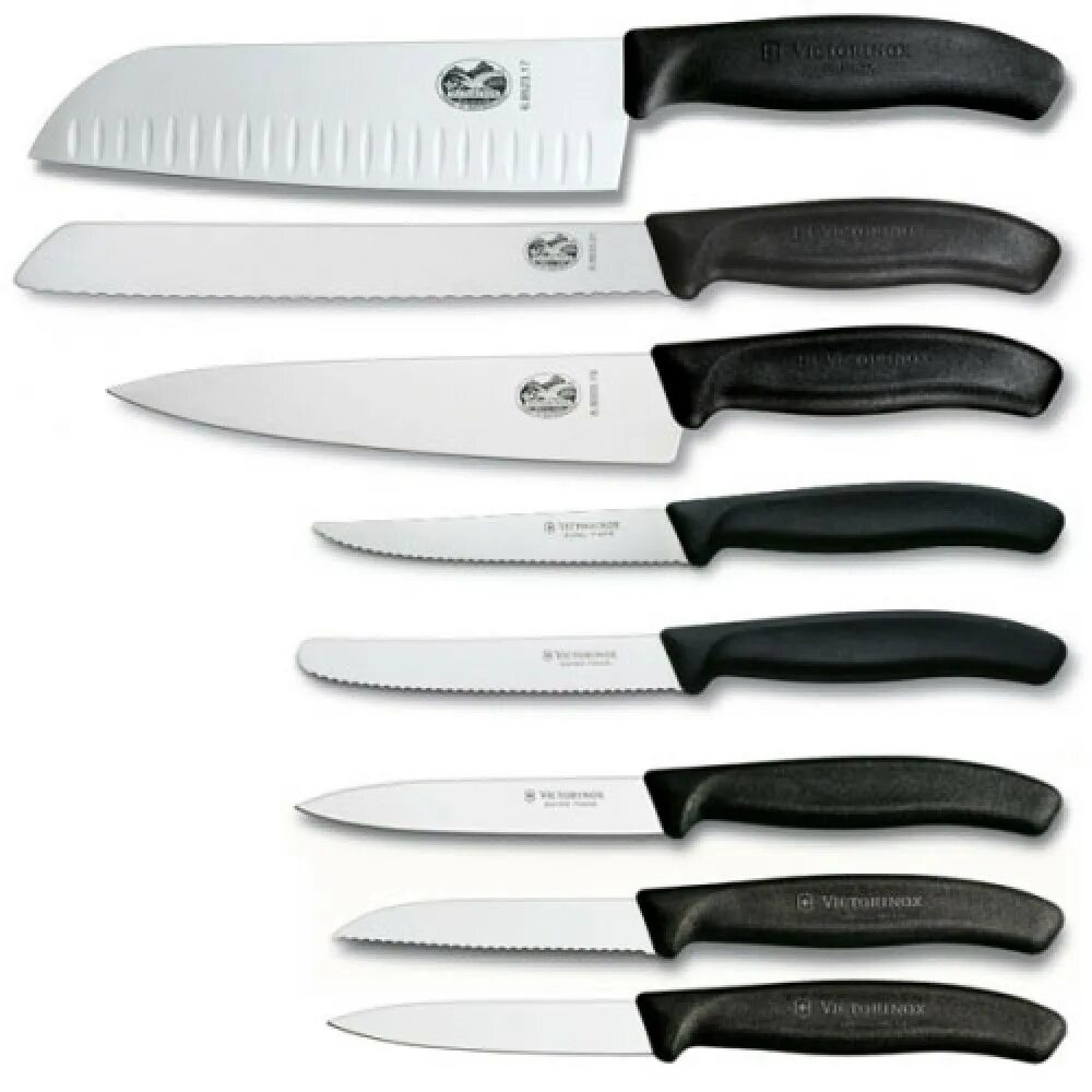 Нож кухонный черный. Кухонные ножи Викторинокс. Набор ножей Victorinox. Victorinox 6.7233. Набор кухонных ножей Викторинокс.