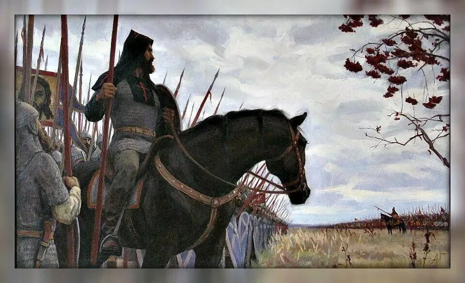 Чудесный витязь коня из реки. Пересвет и Ослябя Куликовская битва. Ослябя воин монах.