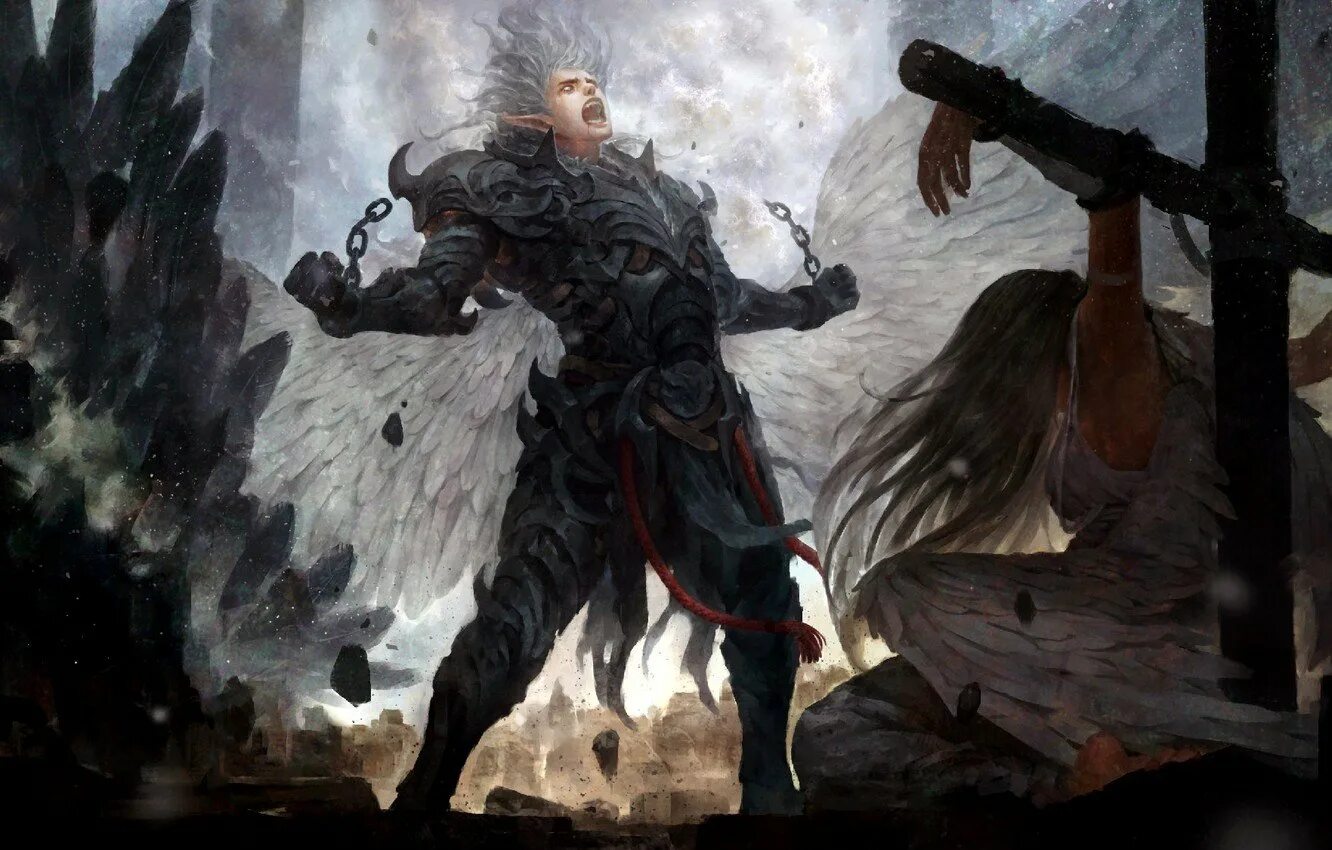 Selfless warrior. Демон телохранитель Холоденко. Темное фэнтези. Воин арт. Эпическое фэнтези.