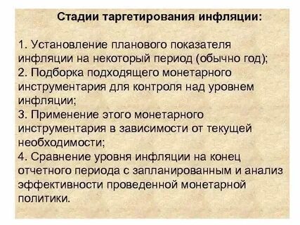 Таргетирование инфляции инструменты