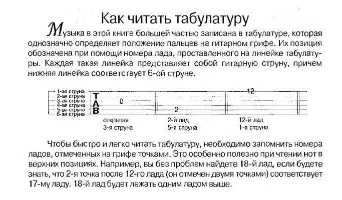 Ноты гитаре читаем