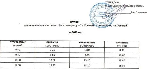 Расписание маршруток новый уренгой