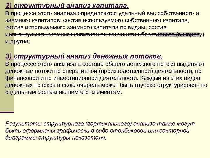 Анализ капитала. Анализ собственного и заемного капитала. Структурный анализ собственного капитала и заемного. Структурный анализ капитала выполняется в процессе.