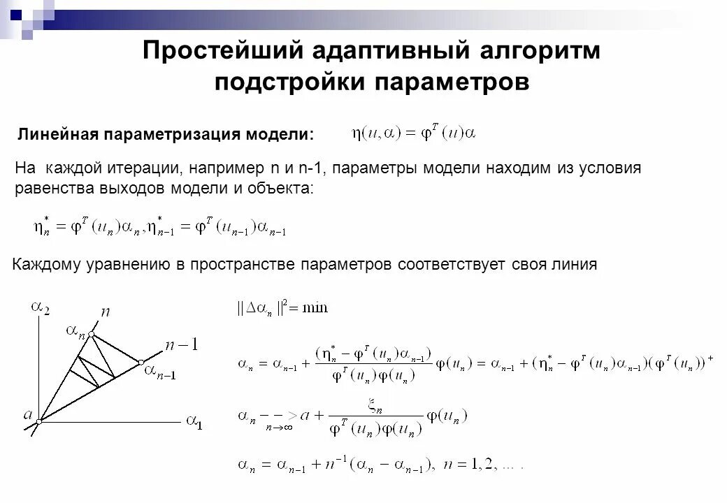 Идентификация параметров модели. Решение линейных параметров. произвольная параметризация. параметры параметризации. параметризация алгоритмов и функциональные объекты.