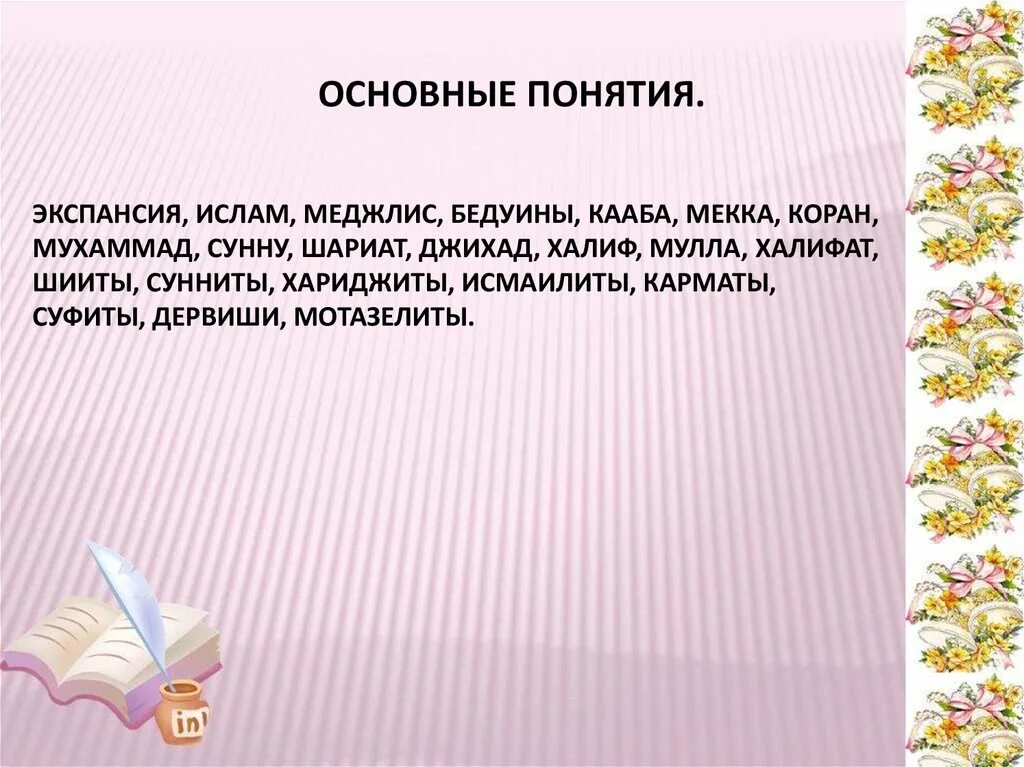 Мусульманские понятия. Основные понятия Ислама. Термины Ислама. Основные понятия мусульманства.