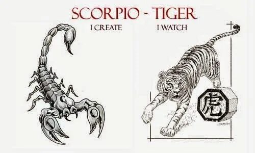 Гороскоп скорпиона тигр. Тигр Скорпион. Тату тигр и Скорпион. Скорпион в год тигра. Тигр знак зодиака.
