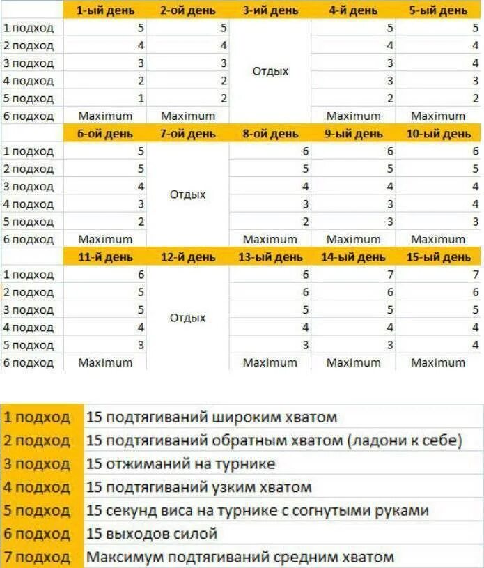 Как увеличить количество раз. Схема тренировок на турнике. Программа тренировок на турнике и брусьях для начинающих. Программа тренировок на турнике для начинающих. Схема подтягивание на турнике программа тренировок.