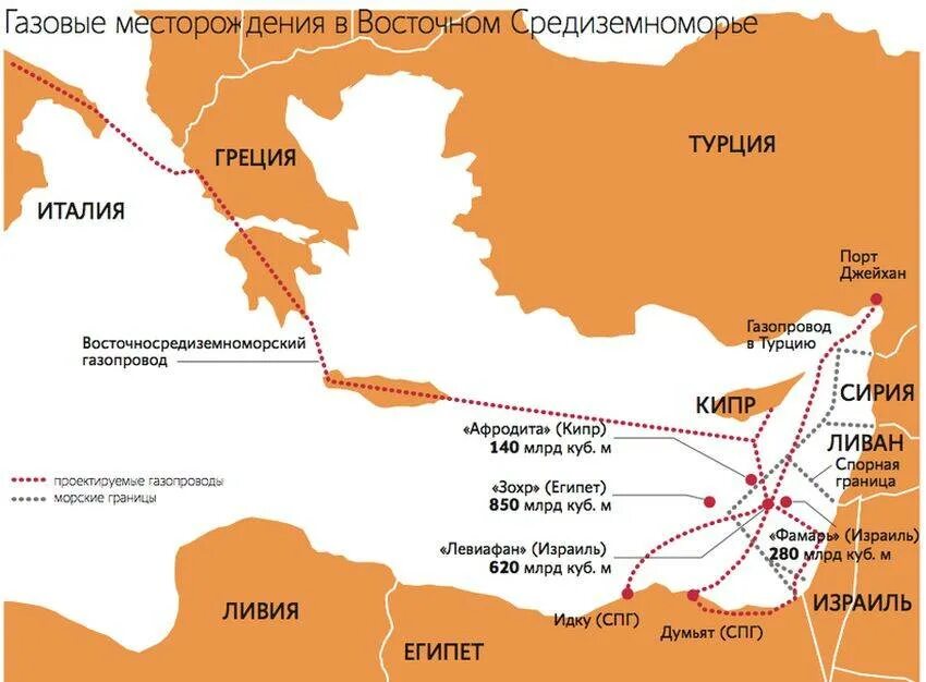 Восточно-Средиземноморский газопровод EASTMED. Турция газовое месторождение в Восточном Средиземноморье. Газовое месторождение Левиафан в Израиле на карте. Месторождения нефти и газа в Средиземном море.