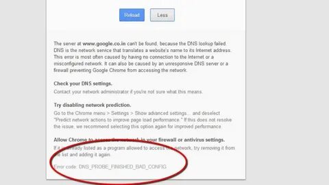 Dns setting failed