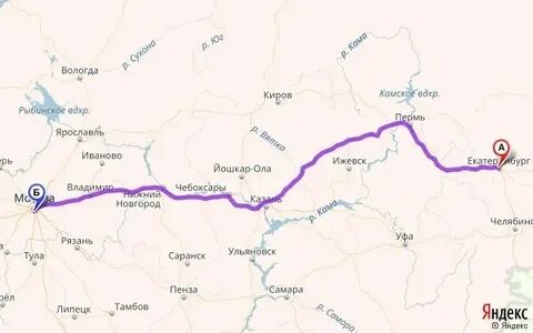 Поезд москва екатеринбург маршрут на карте