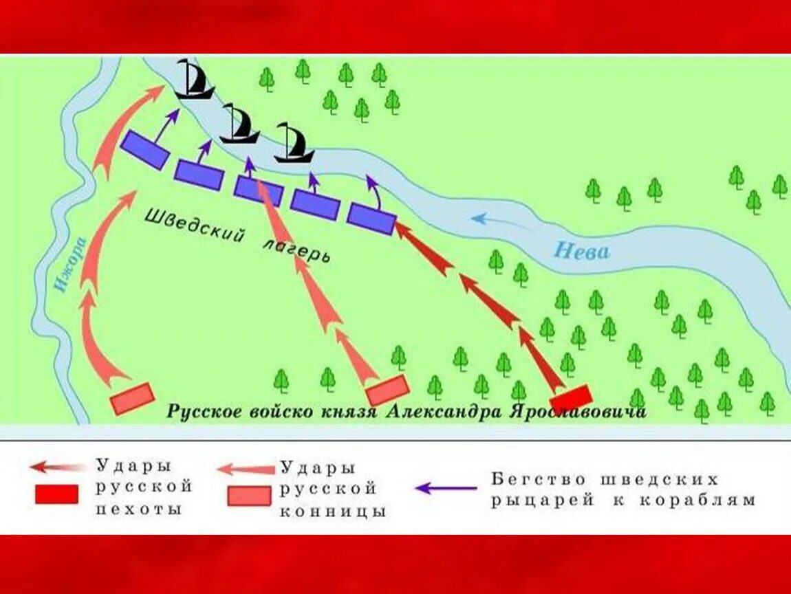 Где проходила невская битва. Невская битва карта 6 класс история России. Невская битва схема битвы. Невская битва схема боя.