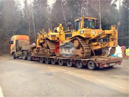 Перевозка бульдозера на трале