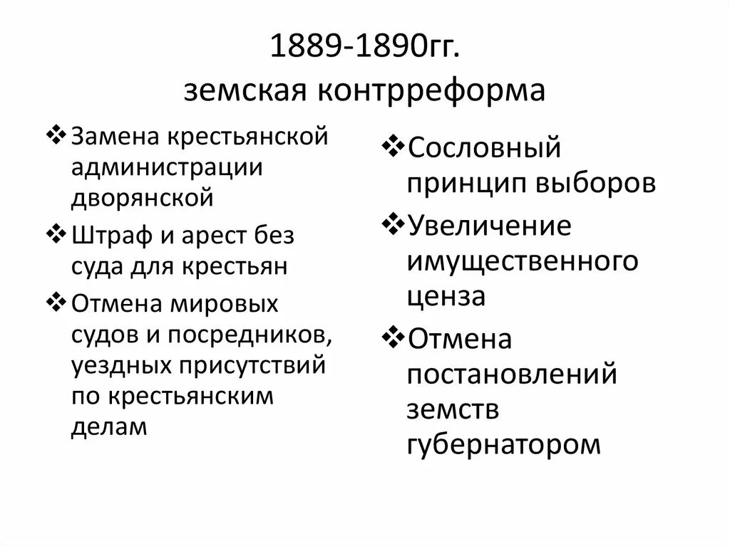 Контрреформа земской реформы. Земская контрреформа 1889-1890. Земская контрреформа предпосылки.