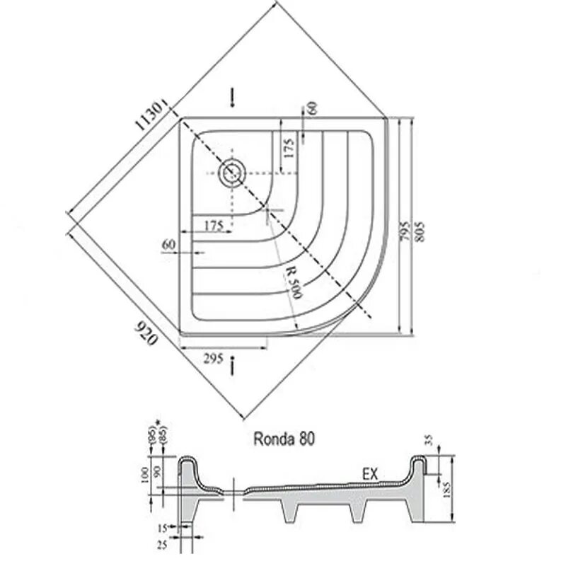 Поддон Ronda-90pu. Душевой поддон Ravak Ronda PU. Душевой поддон Ravak Aneta. Душевой поддон Gemy (st10t). Глубина душевого поддона