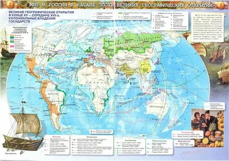 Карта великих географических открытий 7 класс