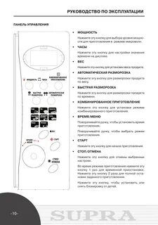 Микроволновая печь supra инструкция