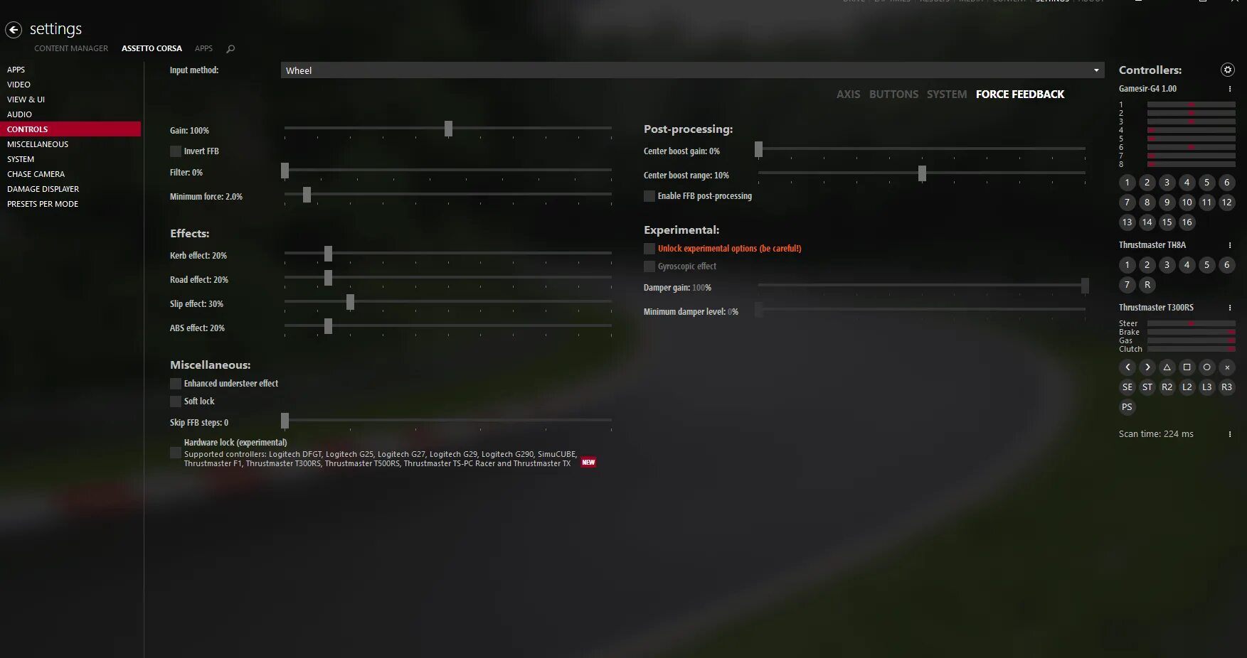 Контент менеджер асета корс. Assetto Corsa контент менеджер ключ. Контент менеджер для Assetto Corsa. Ассето Корса контент. T300 RS Thrustmaster settings.
