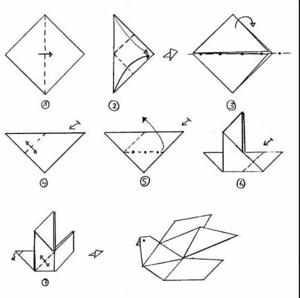 Голубь оригами из бумаги схемы для детей. Голубь оригами пошаговая инструкция для детей. Киригами голубь схемы для детей. Оригами голубь схема сборки пошагово.