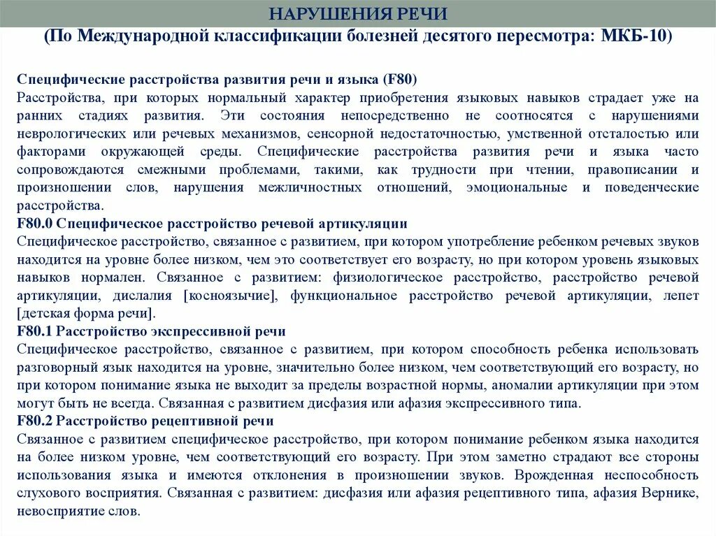 Диагноз f 80. Специфические расстройства речи мкб 10. Специфические расстройства речи по мкб 10. F80 специфические расстройства речевой артикуляции. Классификация нарушений речи по мкб 10.