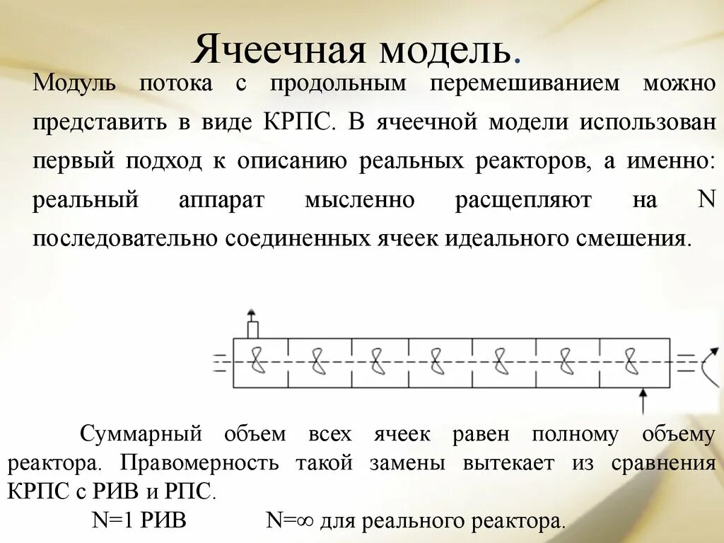 Ячеечная модель смешения. Ячеечная модель реактора. Ячеечная модель реальный аппарат. Ячеечная модель с обратным потоком. В представленной модели использована