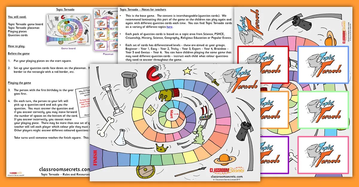 Game Tornado Cards for Words. Board game Tornado jak. Tornado Card for Kids.