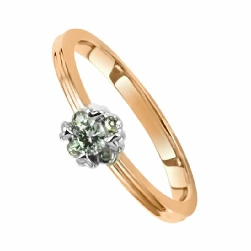 Кольцо 750 пробы с бриллиантом. Белое золото без родия. Кр 57. Серьги с бриллиантами (арт. 5.