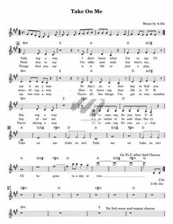 Take on me piano sheet music