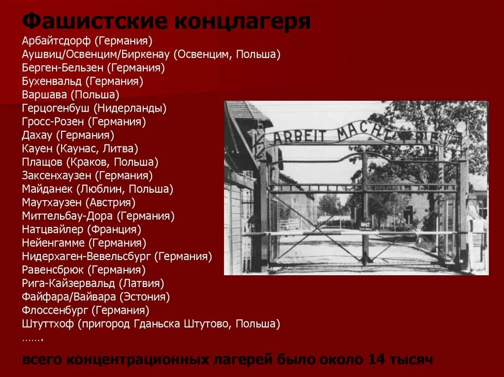 Фашистские концлагеря презентация. Лагеря смерти нацистской Германии. Освенцим Треблинка Бухенвальд Дахау Майданек. Фашистские концентрационные лагеря. Концлагеря 2 мировой войны.