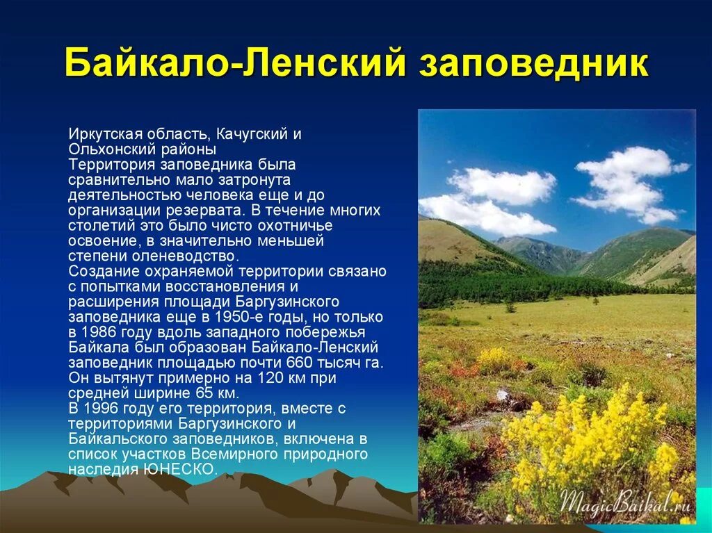 Заповедники доклад 3 класс. Байкало-Ленский заповедник расположение. Заповедники Иркутской области. Заказники Иркутской области. Байкало-Ленский заповедник Иркутская область.