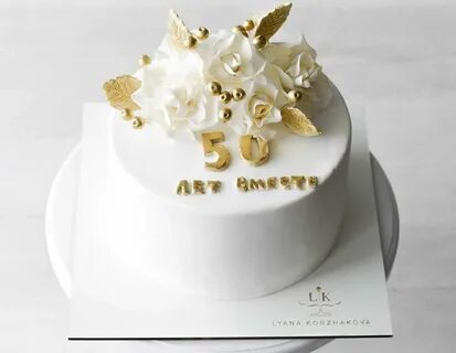 Торт на золотую свадьбу - идеи оформления и украшения с фото.