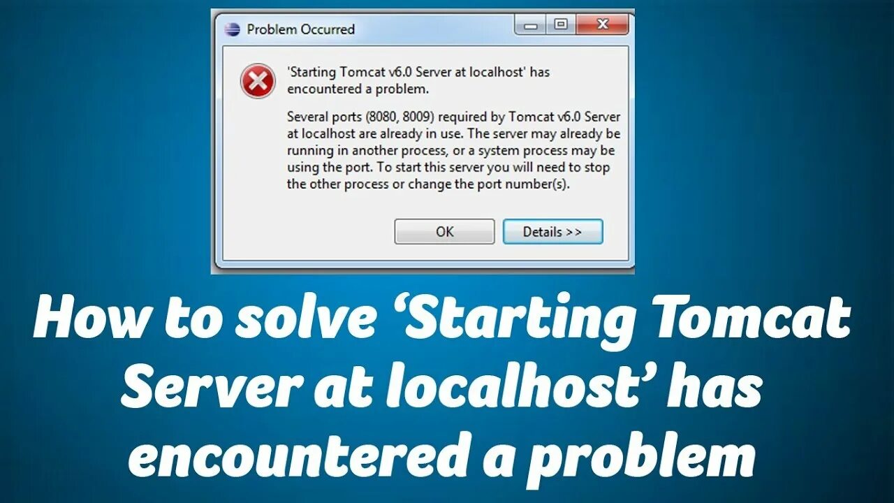 Server start failed. The Server May already be Running!!. Server stop. Restart to solve. Error Running 'Tomcat 9.0.63': Port out of range -1.