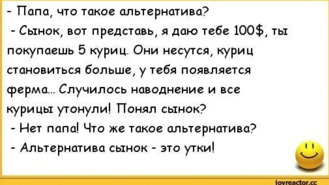 Альтернатива утки анекдот. Анекдот про альтернативу. Анекдот про альтернативу и уток. Анекдот альтернатива сынок утки.