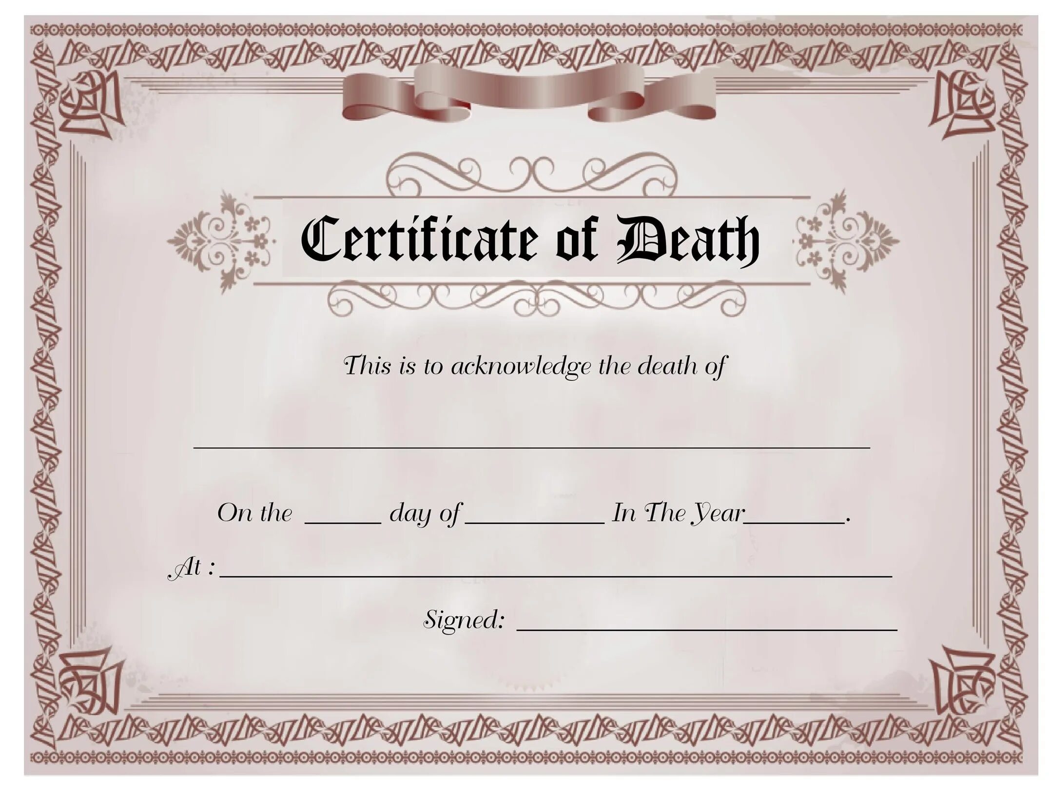 Сертификат шаблон. Certificate шаблон. Fake Death Certificate.