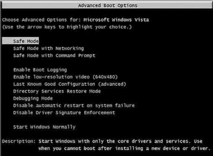 Advanced boot options. Advanced boot options