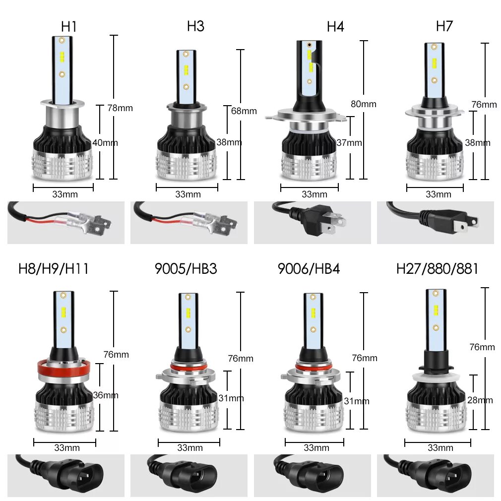 Различия ламп. Ламп лед hb4 h h1. Лед лампы hb3 9005 6000k. Led лампы h27 (880/881) k7. H1, h3, h4 лампы светодиодные.