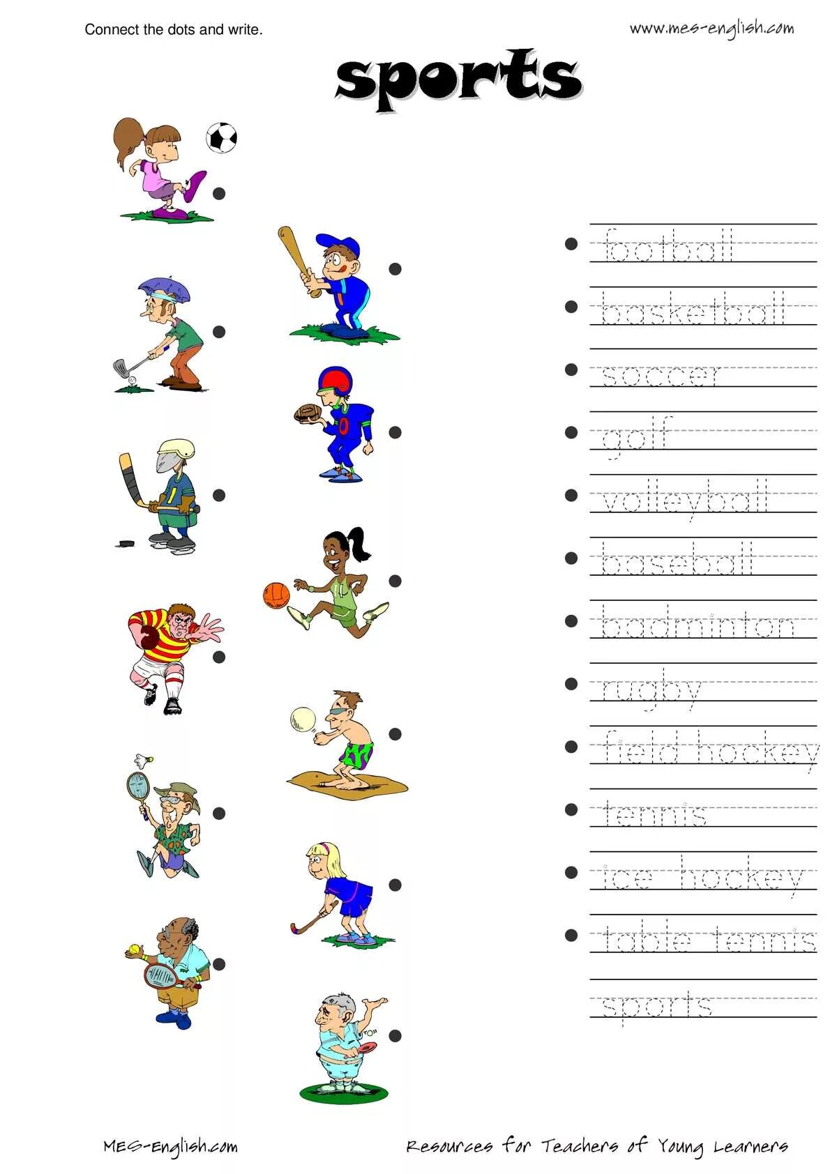 1 write the sports