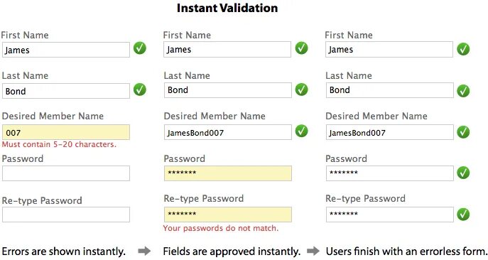 The best form validation Design. Form of Validator translation services. UX first name last name best Practice. Field validation