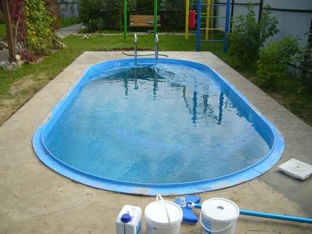 Бассейн 2х2 круглый полипропиленовый. 450х230х125см, голубой. Полиэтиленовый бассейн. Полиэтиленовый бассейн. Бассейн из полипропилена "байкал".