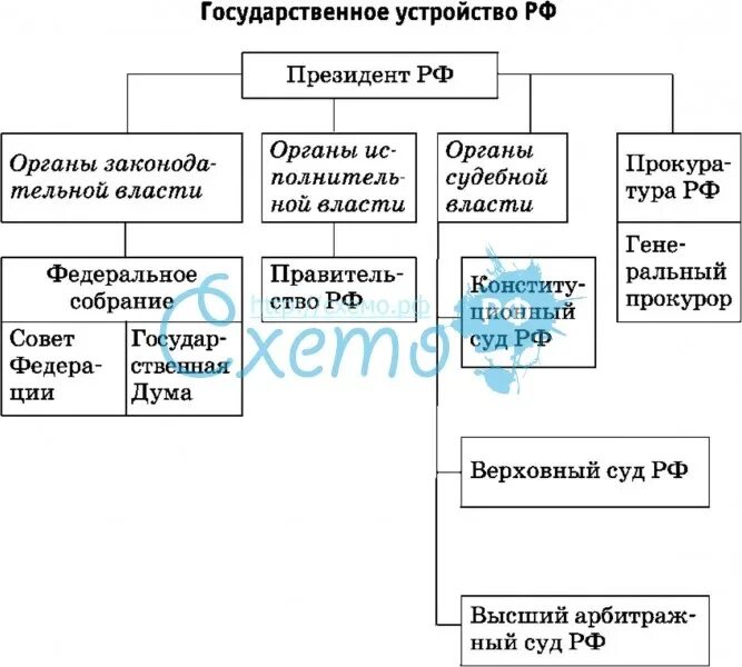 Каково политическое устройство россии. Устройство РФ по Конституции схема. Структура гос устройства РФ. Схема гос устройства России. Схема государственного устройства РФ по Конституции.