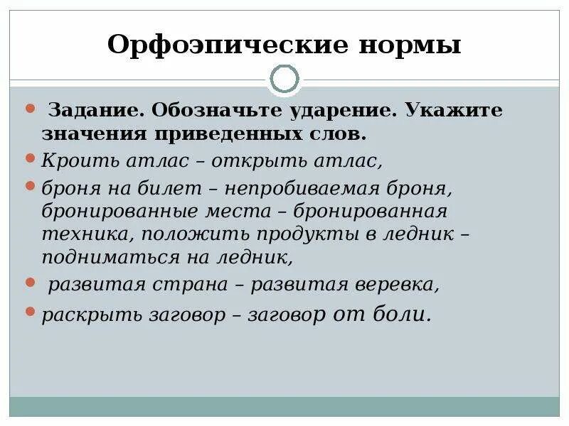 Объясните значение слов с разными ударениями